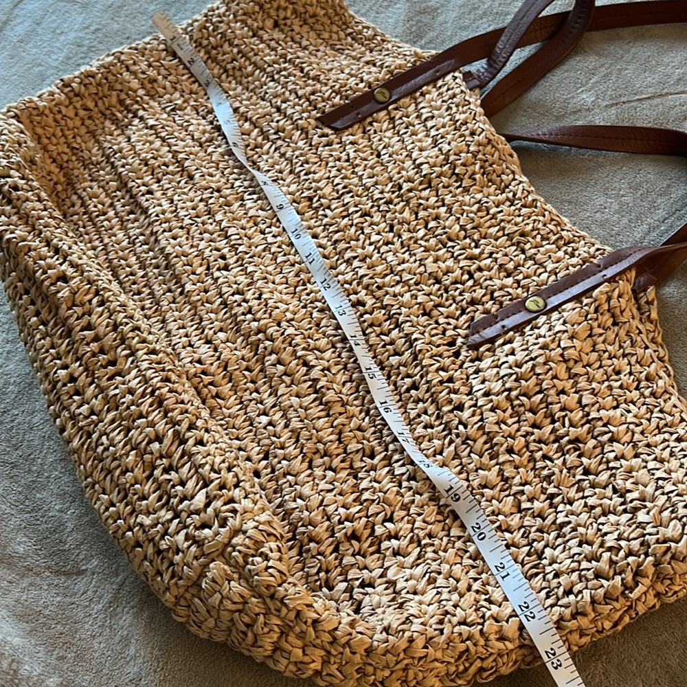 J. Crew Tan Woven Tote Bag - Picture 8 of 9